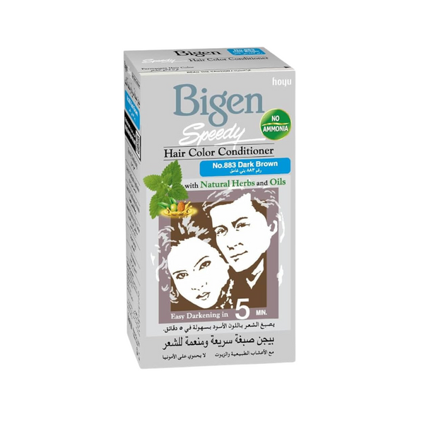 Bigen Herbal Hair Dye, Dark Brown 883, Ammonia-Free, 80g