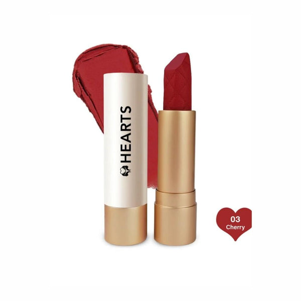 Hearts Creamy Lipstick Cherry 03, Moisturizing with Shea Butter and Beeswax
