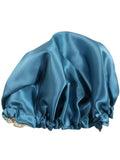 Hair System Silk Satin Hat - Sky Blue, Elastic Edges