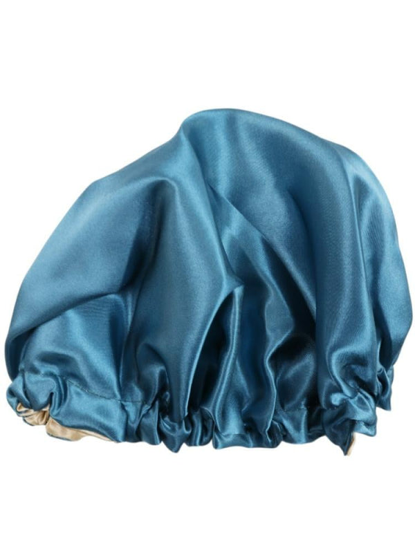 Hair System Silk Satin Hat - Sky Blue, Elastic Edges