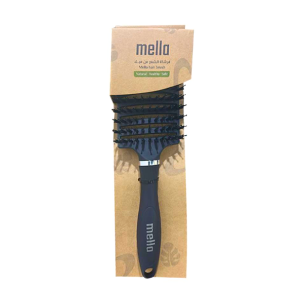 Mella Square Detangling Hairbrush, Anti-Static, Black, Model HB01