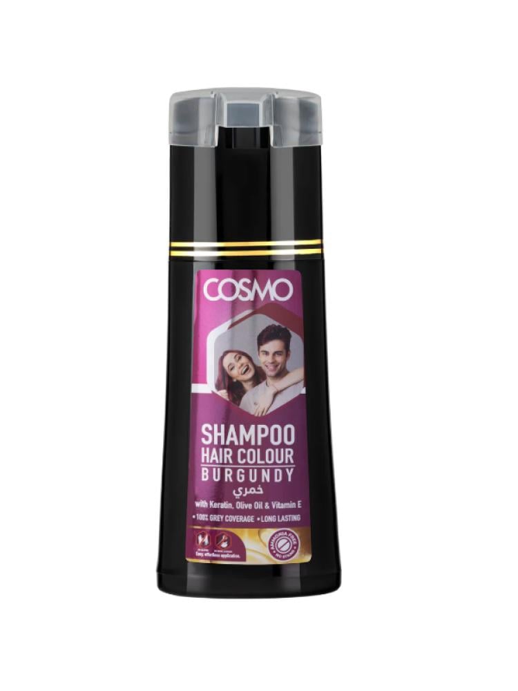 Cosmo Burgundy Color Shampoo with Keratin & Olive Oil, 180ml