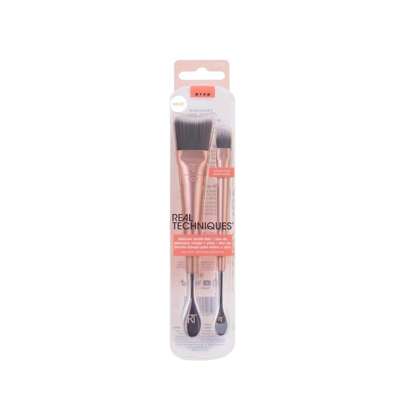 Real Techniques Face and Eye Skincare Brush Set, 2 Pieces, Stainless Steel Spatula