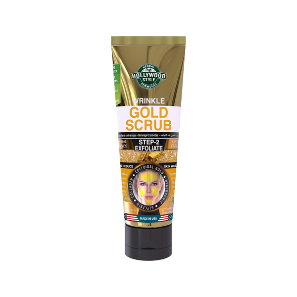 Hollywood Style Gold Exfoliating Scrub with Collagen & Hyaluronic Acid, 100ml
