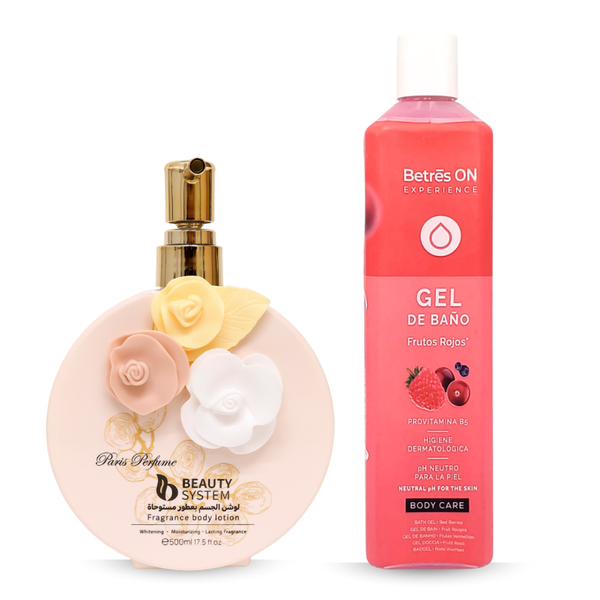 Peter's On Red Fruit Shower Gel & Beauty System Body Lotion Set - 750ml + 500ml