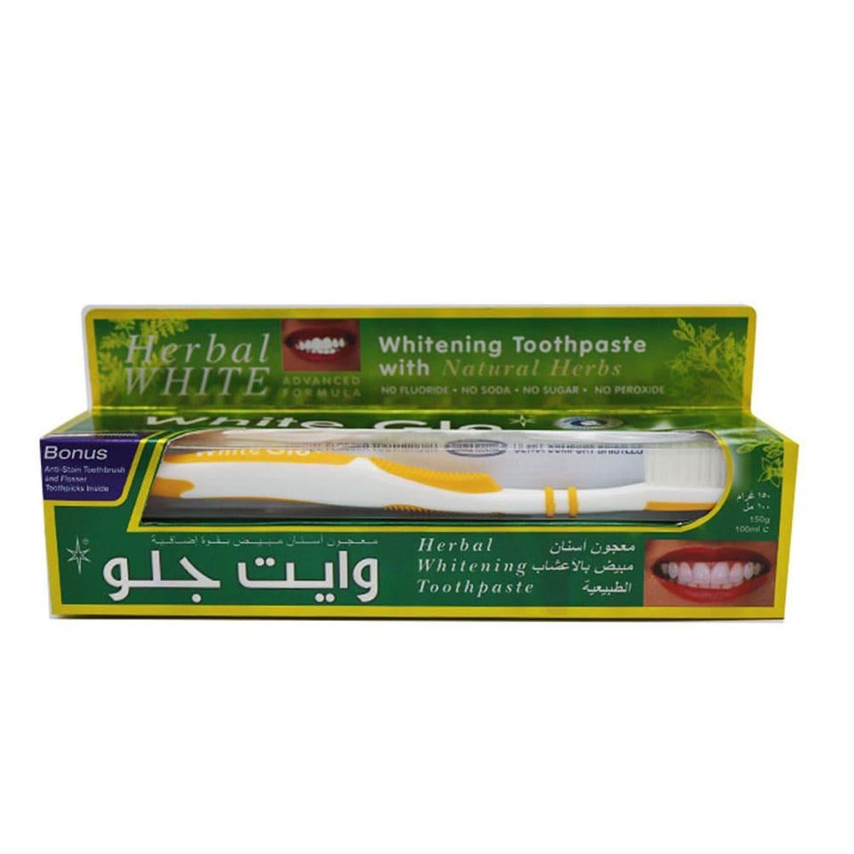 White Glo Natural Herbal Whitening Toothpaste Fresh Breath & Oral Health 100ml