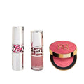 Real Beauty Lip and Cheek Makeup Set, 3-Piece Cream Lipstick and Gloss