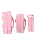 Salon System Makeup Bags Pink 3-Piece Set Transparent Top
