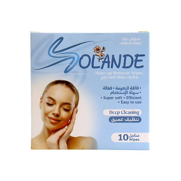 Soland Makeup Remover Wipes, Facial Cleansing, All Skin Types, 10 Count