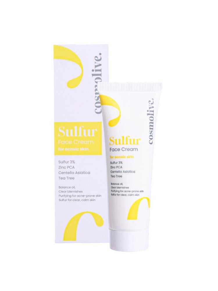 Sulfur Face Cream for Acne-Prone Skin Sebum Control Cosmolive 30ml