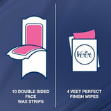 Veet Hair Removal Wax Strips for Sensitive Skin Easy-Gel Formula 20 strips