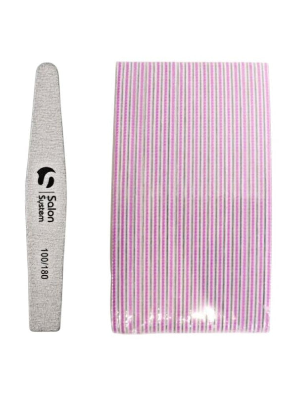 Salon System Dual Grit Nail File - 20 Pieces