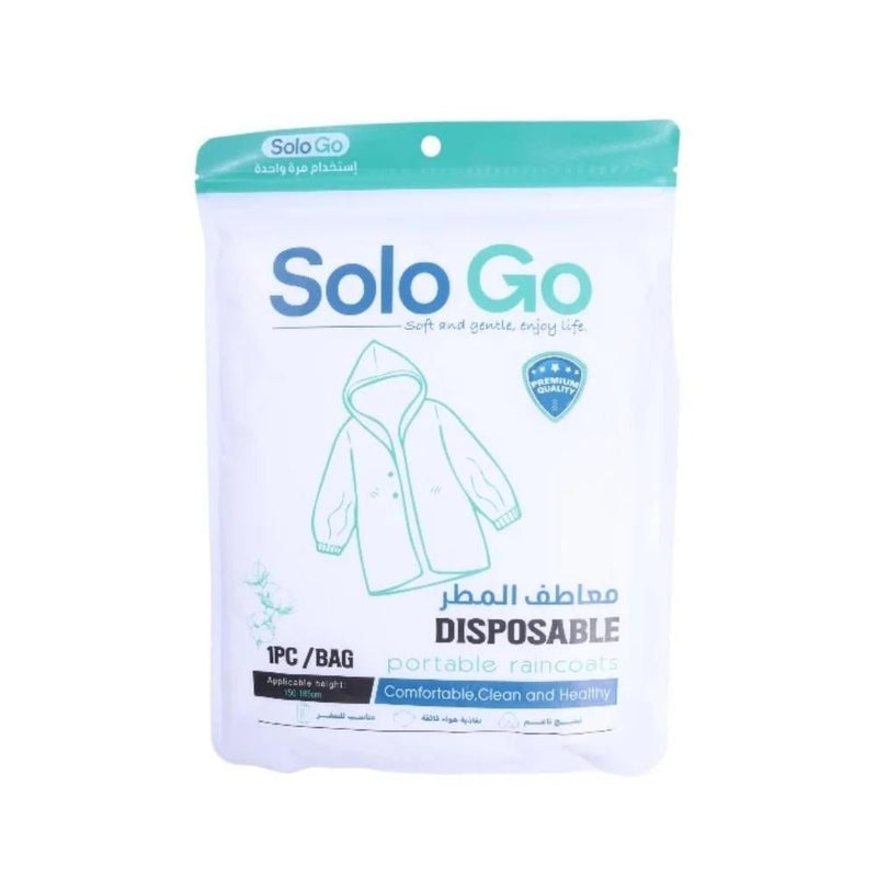 Solo Go Disposable Raincoat, Full Body Coverage, 150 x 185 cm