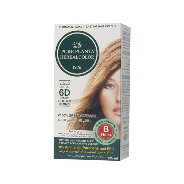 Blonde Hair Dye Dark Golden 6D Natural Permanent Pure Planta 135ml