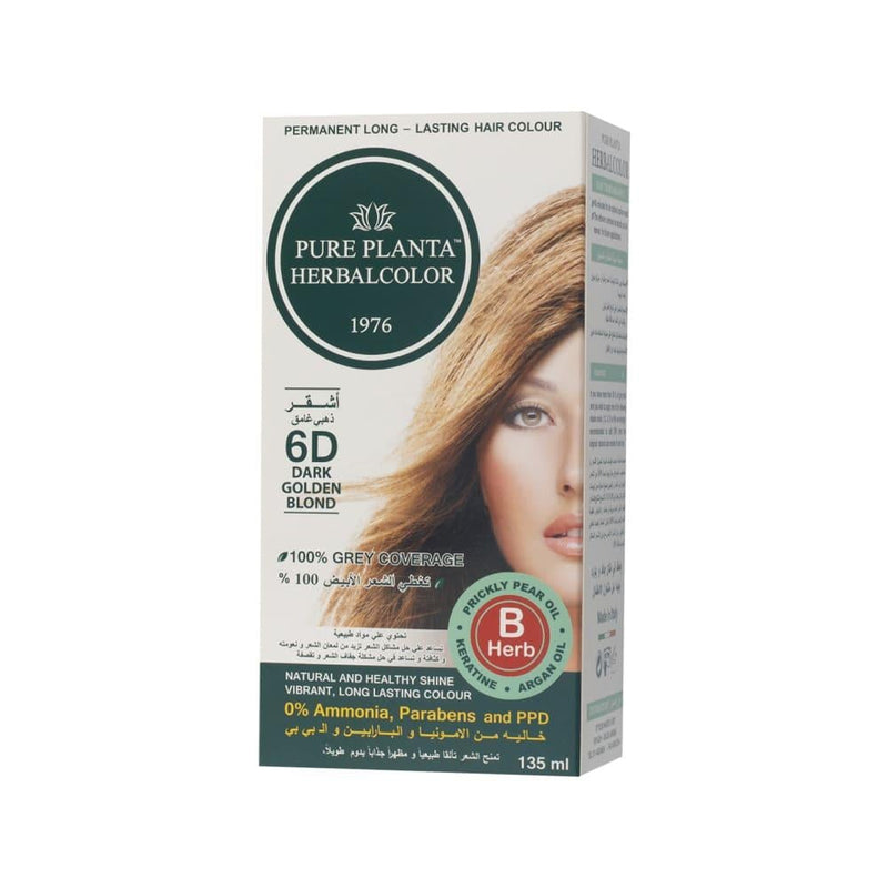 Blonde Hair Dye Dark Golden 6D Natural Permanent Pure Planta 135ml