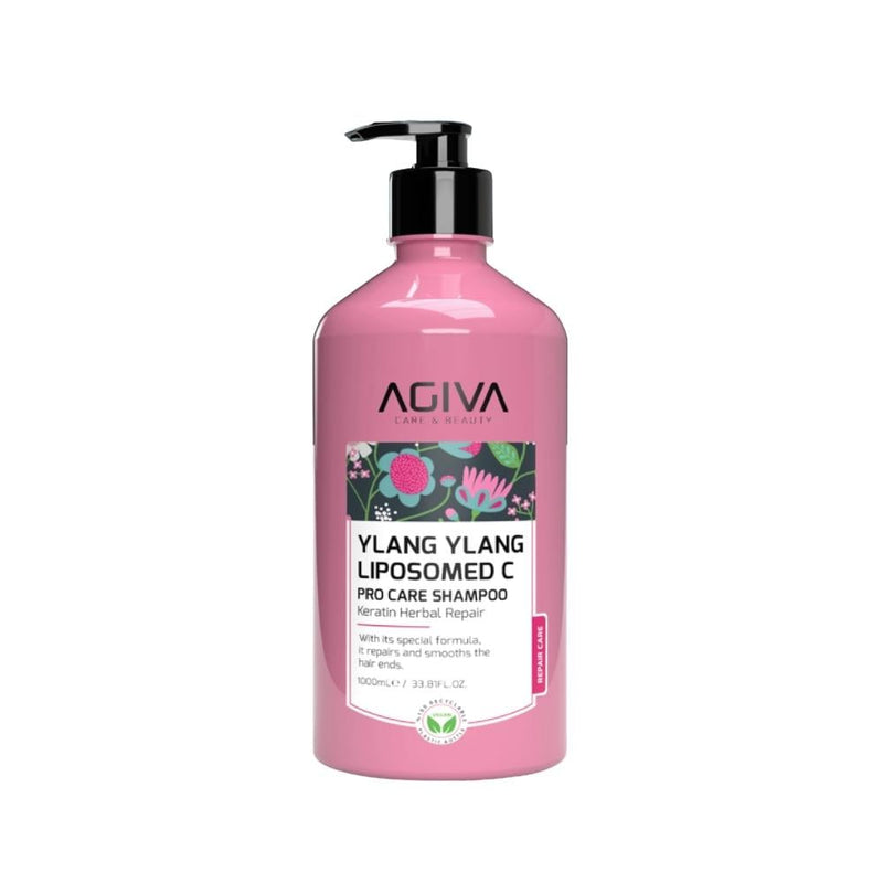 Agiva Keratin Repair Shampoo with Ylang-Ylang Oil & Liposomed Vitamin C, 1000ml