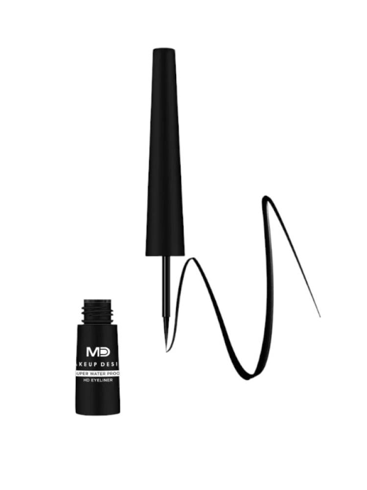 Black Liquid Eyeliner Dark 002 Long-Lasting Smudge-Resistant MD 2.5ml