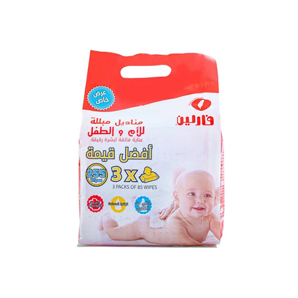 Farlin 3-in-1 Mother and Baby Wipes, Alcohol-Free, 255 Count