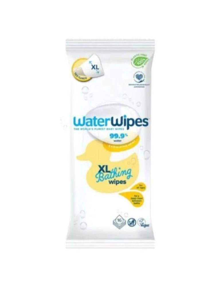 WaterWipes Plastic Free Baby Bath Wipes XL 16 Count