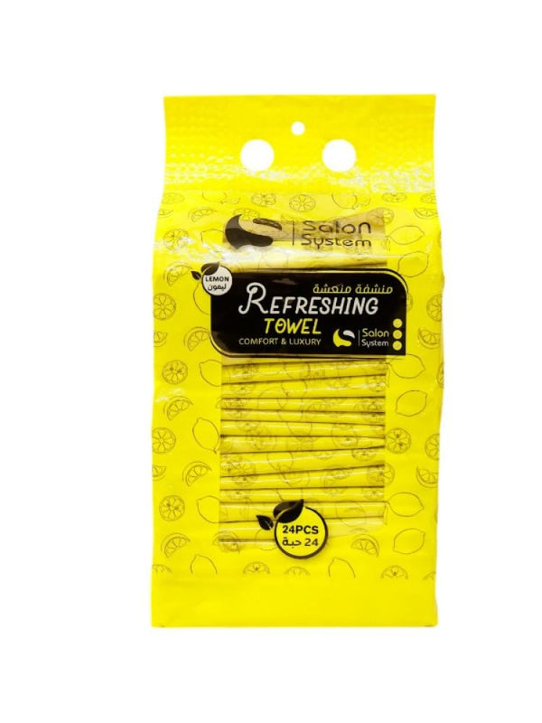 Salon System Refreshing Towelettes - Lemon Scent, 24 Count