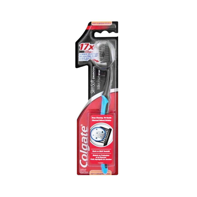 Colgate Slim Soft Charcoal Toothbrush Soft Bristles Sensitive Teeth 1 Count