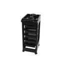 Salon System 5 Drawer Salon Trolley in Black ABS