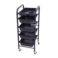 Salon System 4-Drawer Trolley with Hair Dryer Holder - Black