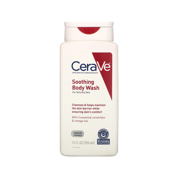 Cerave Soothing Body Wash, Hyaluronic Acid, Ceramides, Dry Skin, 296ml