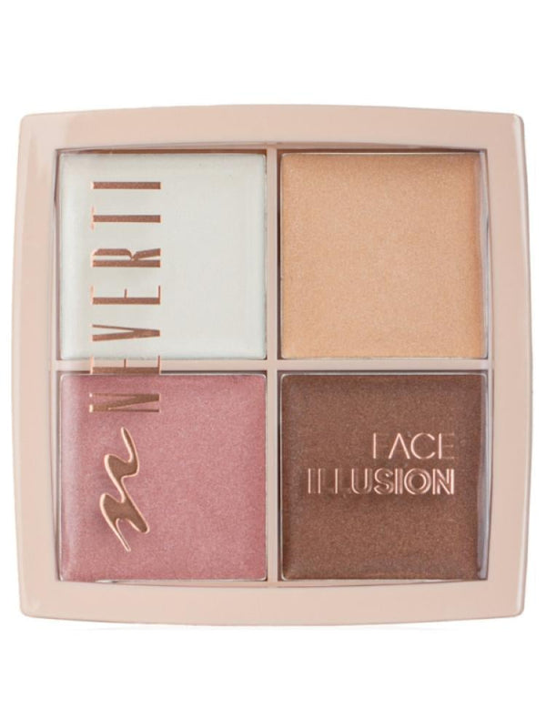 Creamy Highlighter Palette 4 Shades Natural Glow Neverty 14g