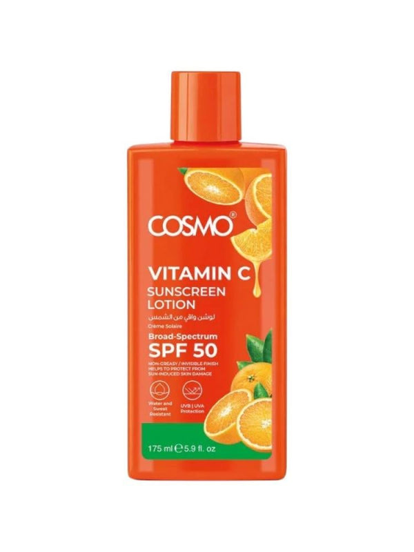 Top Rated Sunscreen Lotion SPF 50 Vitamin C Brightening Cosmo 175ml