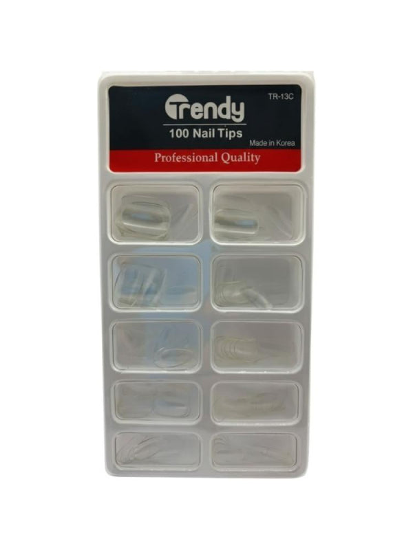 Trends Artificial Nails Set - 100 Pieces - TR13C - White & Paintable