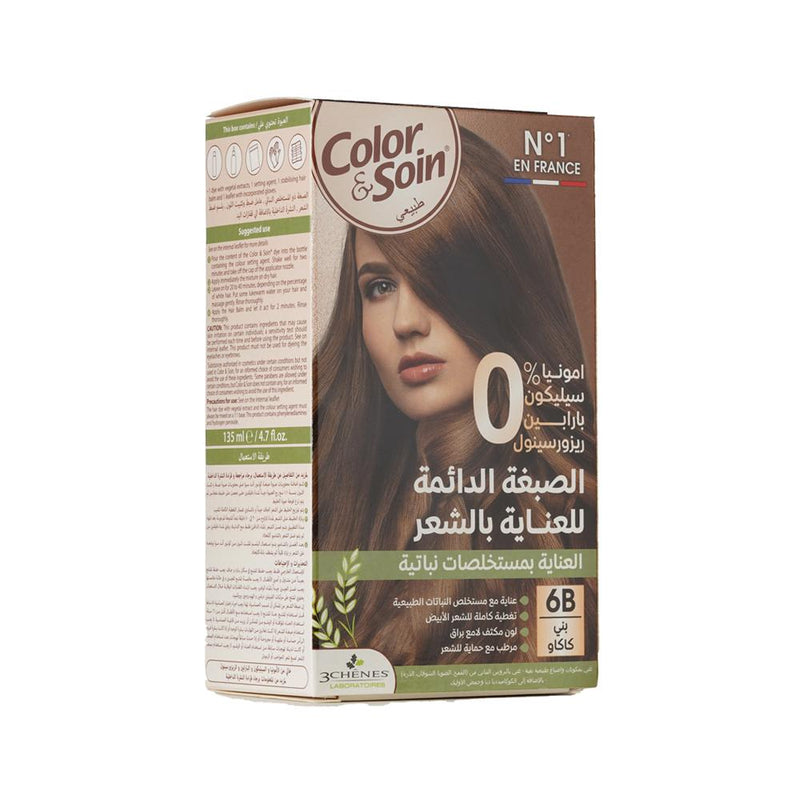 Color & Soin Ammonia-Free Hair Dye Cocoa Brown 6B 135ml
