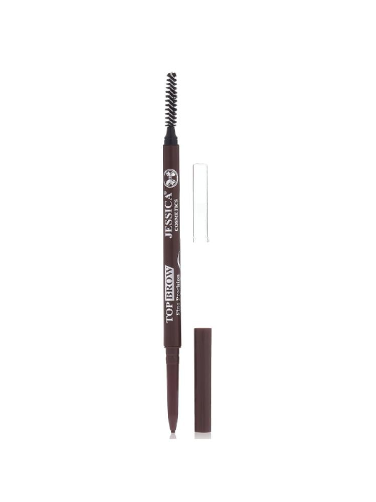 Jessica Top Brow Eyebrow Pencil with Brush - CHOCOLATE