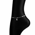 Navarro Anklet, Rhodium Plated Silver