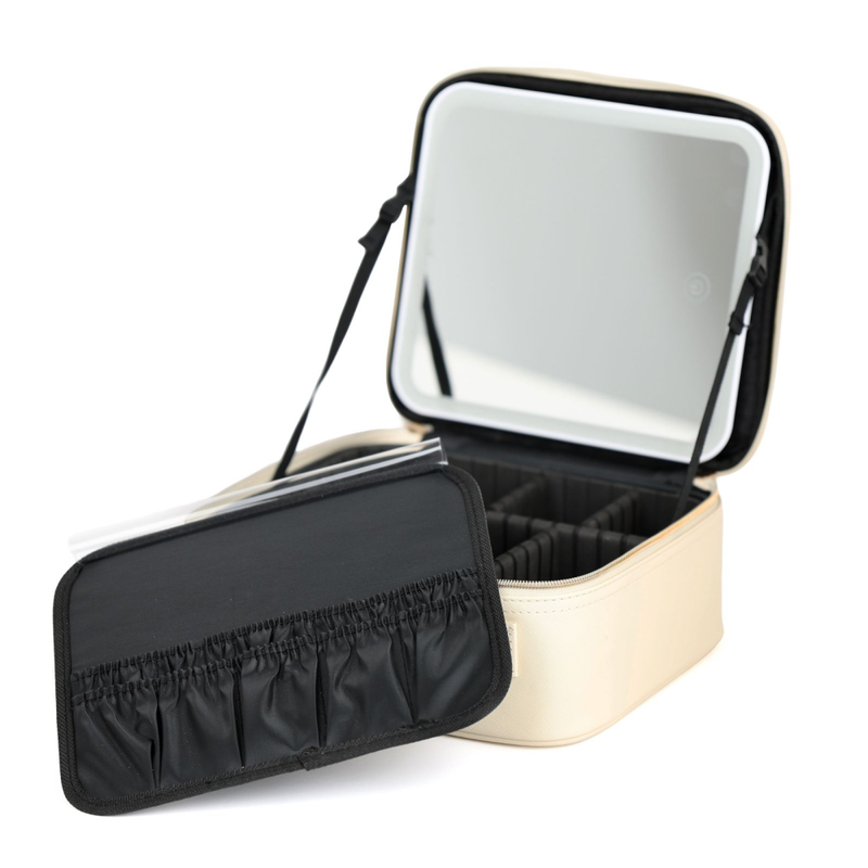 Makeup Organiser Bag White Travel-Friendly Design Make Over22