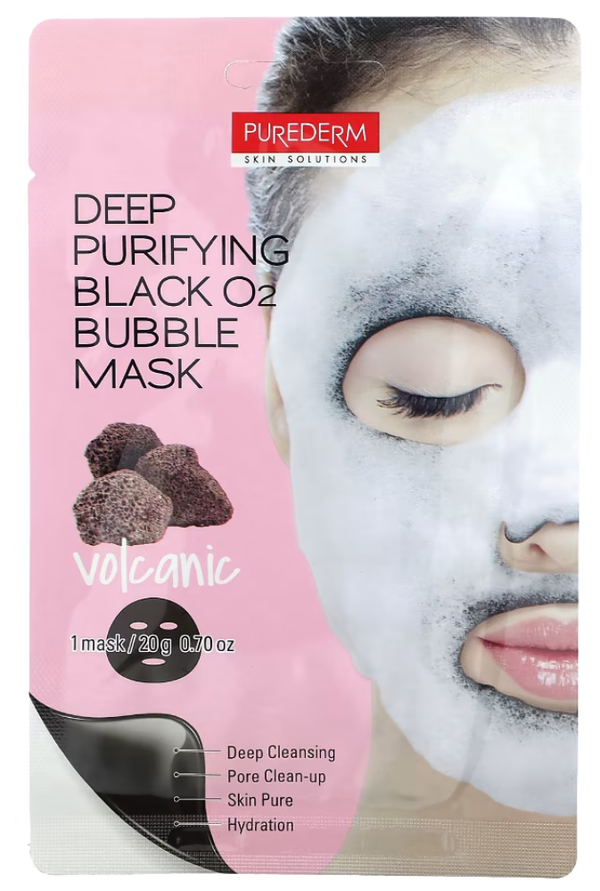 Black Bubble Face Mask Volcanic Deep Purifying Cleansing Purederm 1 Piece