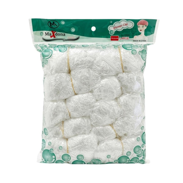 Maxdona Disposable Plastic Hair Bath Caps Medium 10 Count