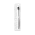 Unpa Cha Cha White Toothbrush with Bamboo Charcoal Bristles, Square Head