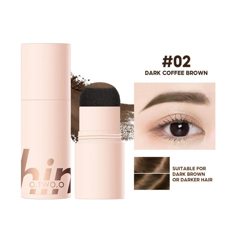 O.Two.O Eyebrow Shaping Powder Palette Dark Coffee Brown with 5 Stencils 1.5g
