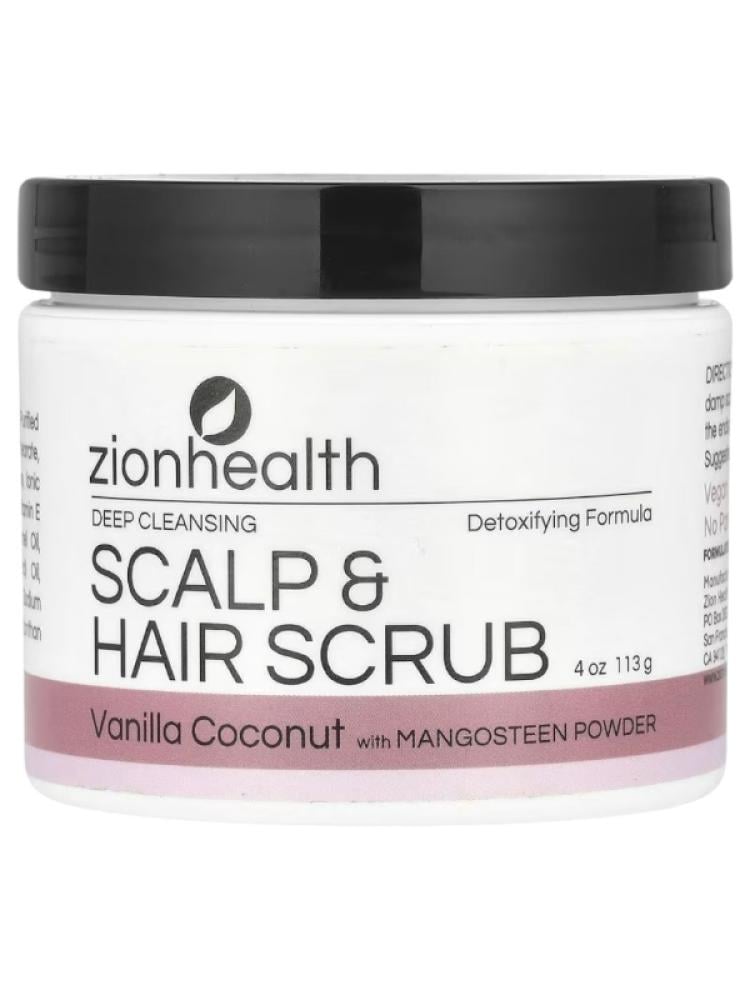 Zion Health Deep Cleansing Hair & Scalp Scrub, Vanilla & Coconut, 113g
