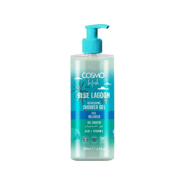 Cosmo Blue Marine Shower Gel with Vitamin E, Moisturizing Body Wash, 1000ml