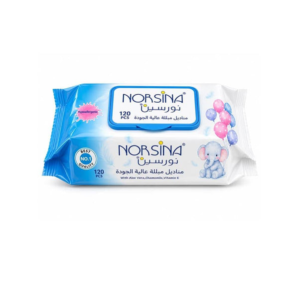 Wet Wipes Butterfly Blue 120 Wipes Norsina