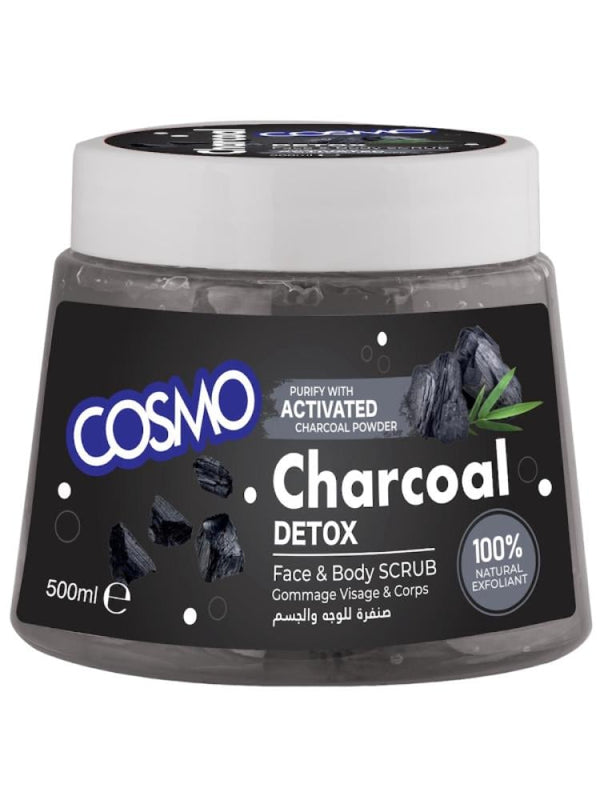 Charcoal Scrub for Face and Body Detox Exfoliating Cosmo 500ml