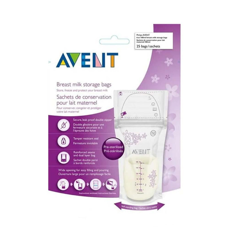 Breast Milk Storage Bags 180ml 25 Sachets Philips Avent
