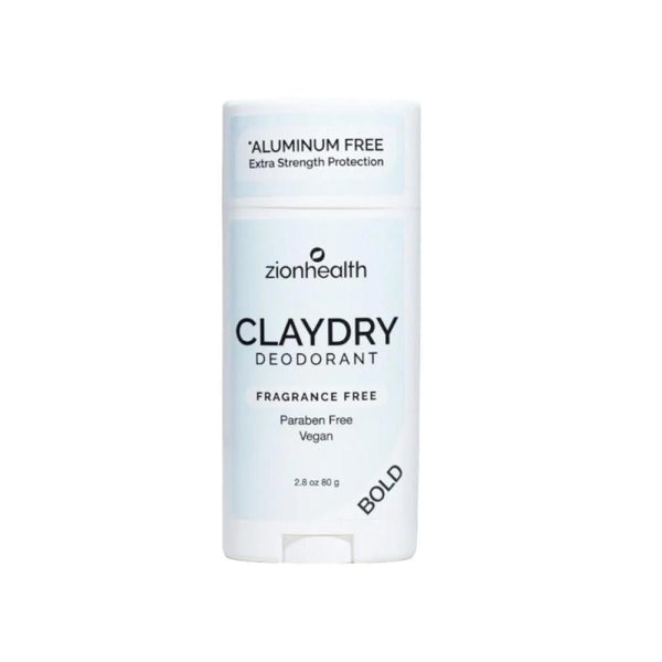 Zion Health Claydry Bold Vegan Fragrance-Free Deodorant 80g