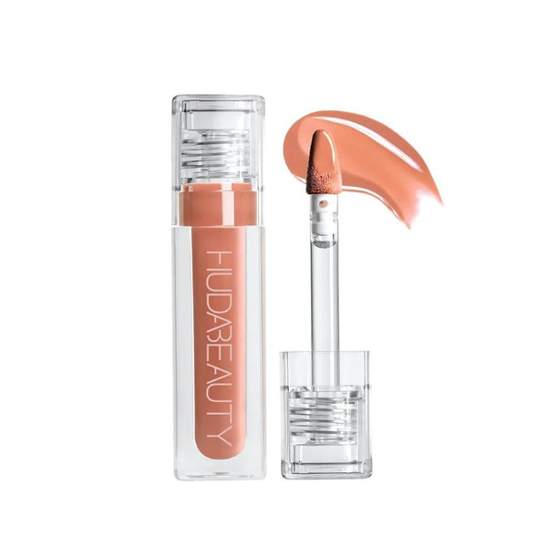 Huda Beauty Faux Filler Lip Gloss, Honey, Moisturizing, Non-Sticky