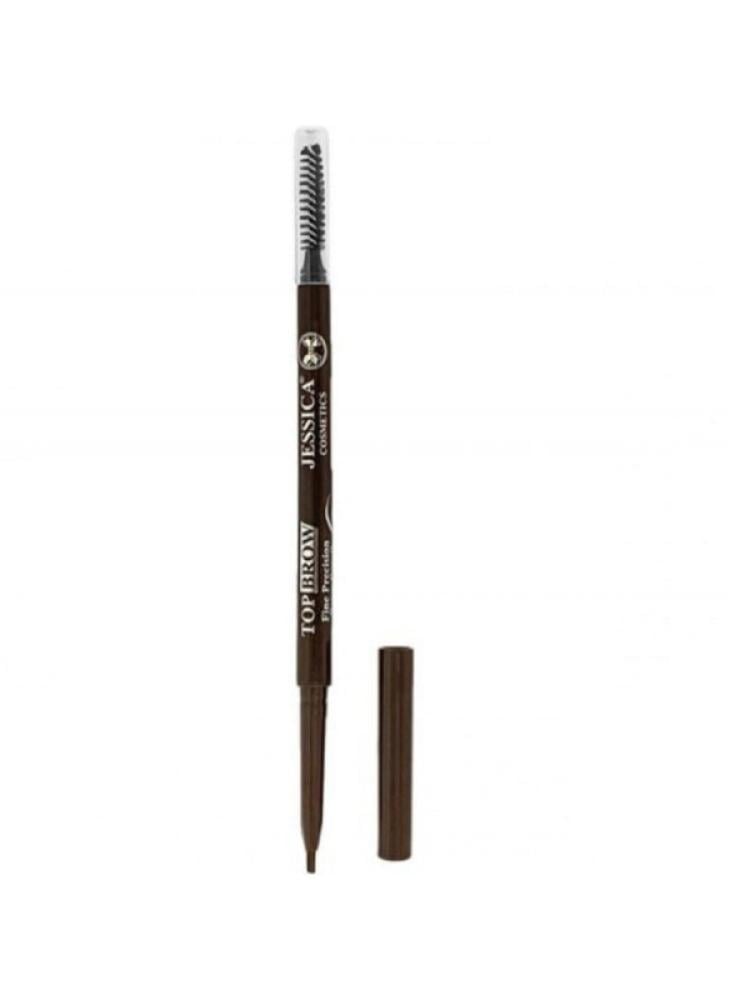 Jessica Top Brow Eyebrow Pencil with Brush, Coffee