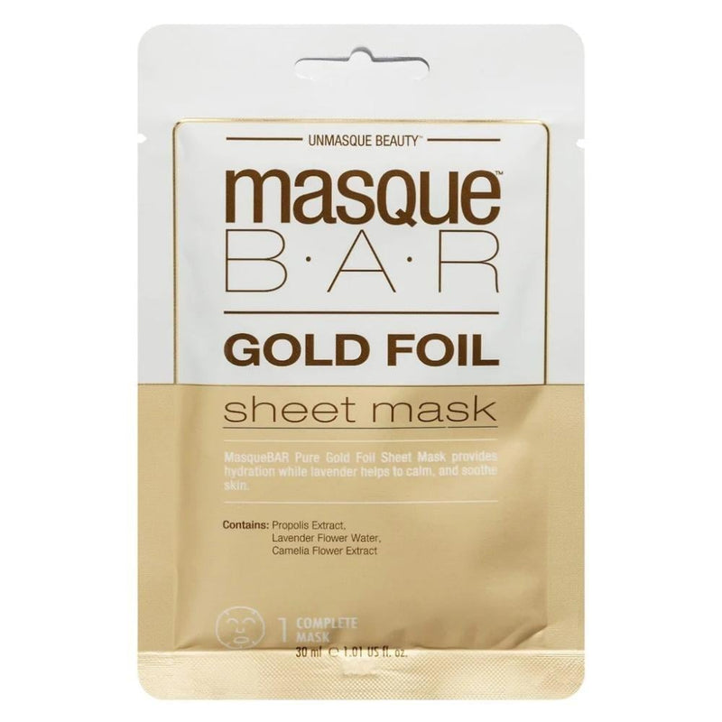 Rose Gold Foil Sheet Mask Hydrating Illuminating Masque Bar 1 Piece