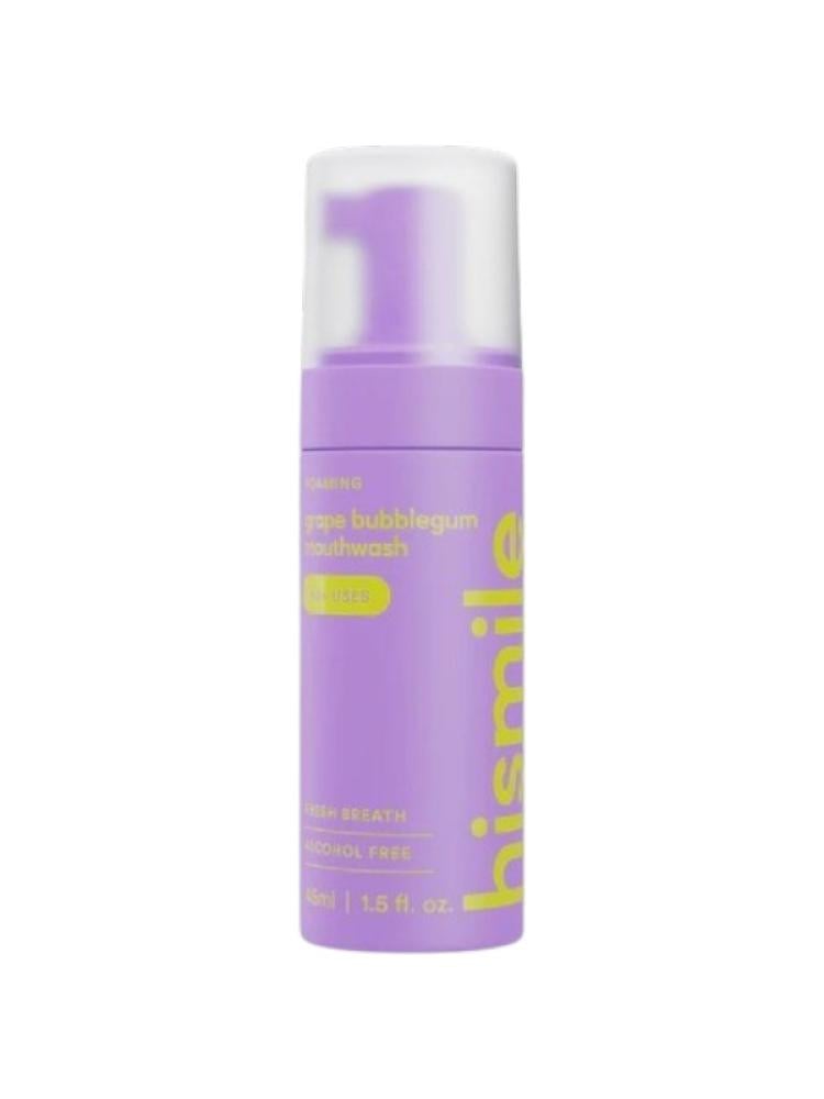 Foaming Mouthwash Grape Bubblegum Flavour Alcohol-Free Hi Smile 45ml