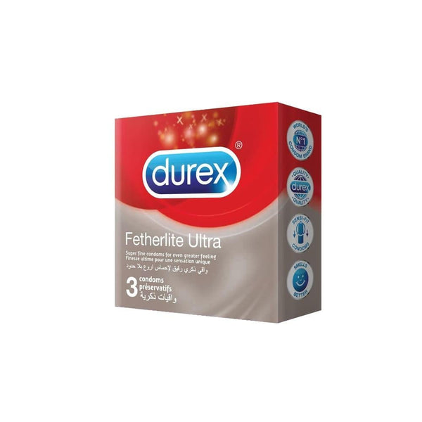 Ultra Thin Condoms Fetherlite 20% Thinner Durex 3 Pack